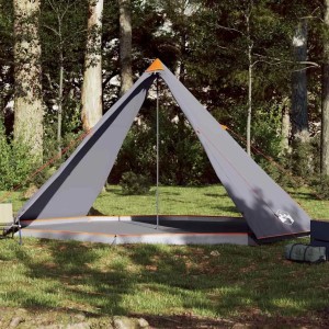 vidaXL Tipi-Familienzelt 8 Personen Grau und Orange Wasserdicht 94584