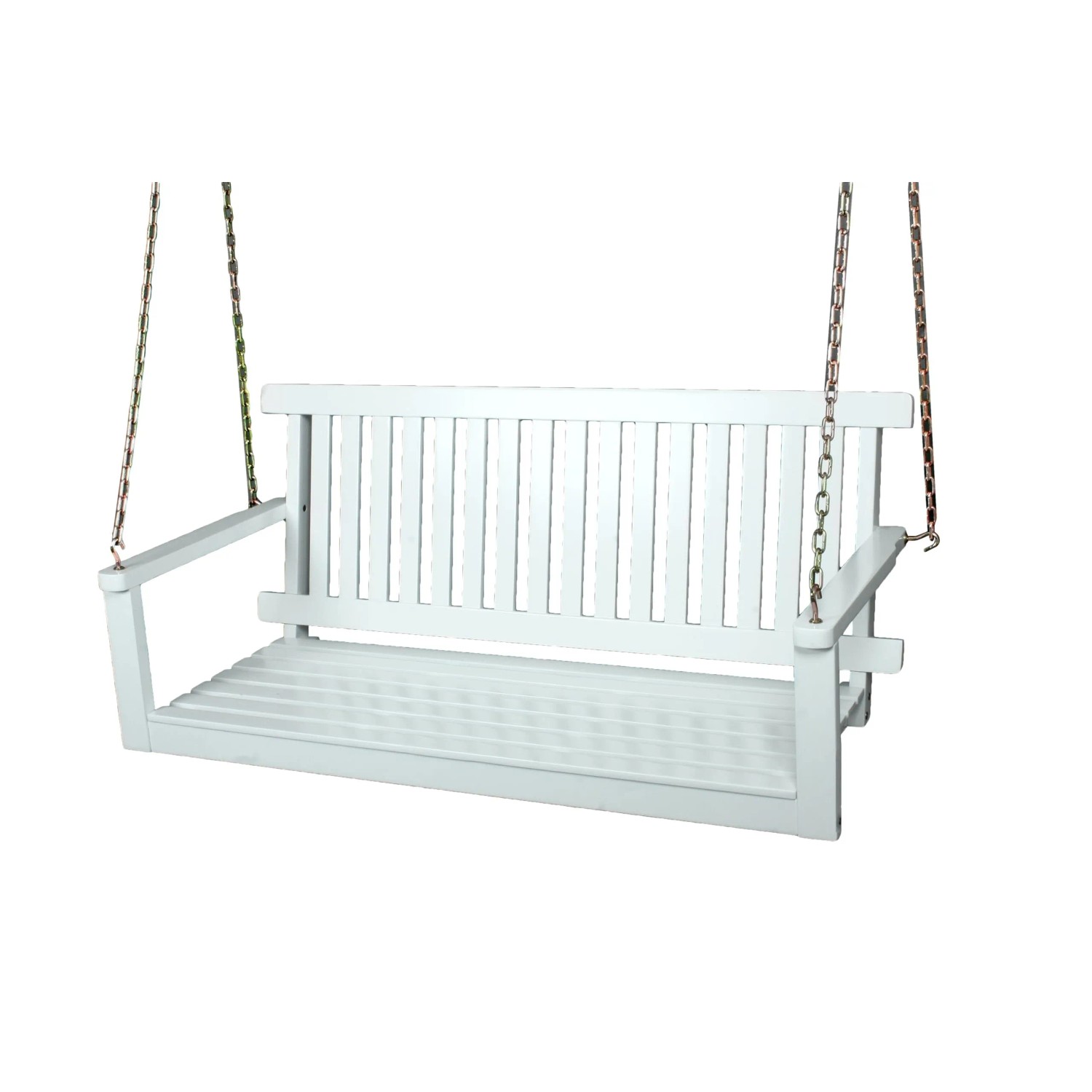 DELUKE Garten-Hängebank AMELIE 130cm Breit Eukalyptus Weiß Hängebank Garten Wetterfest Sitzbank Outdoor