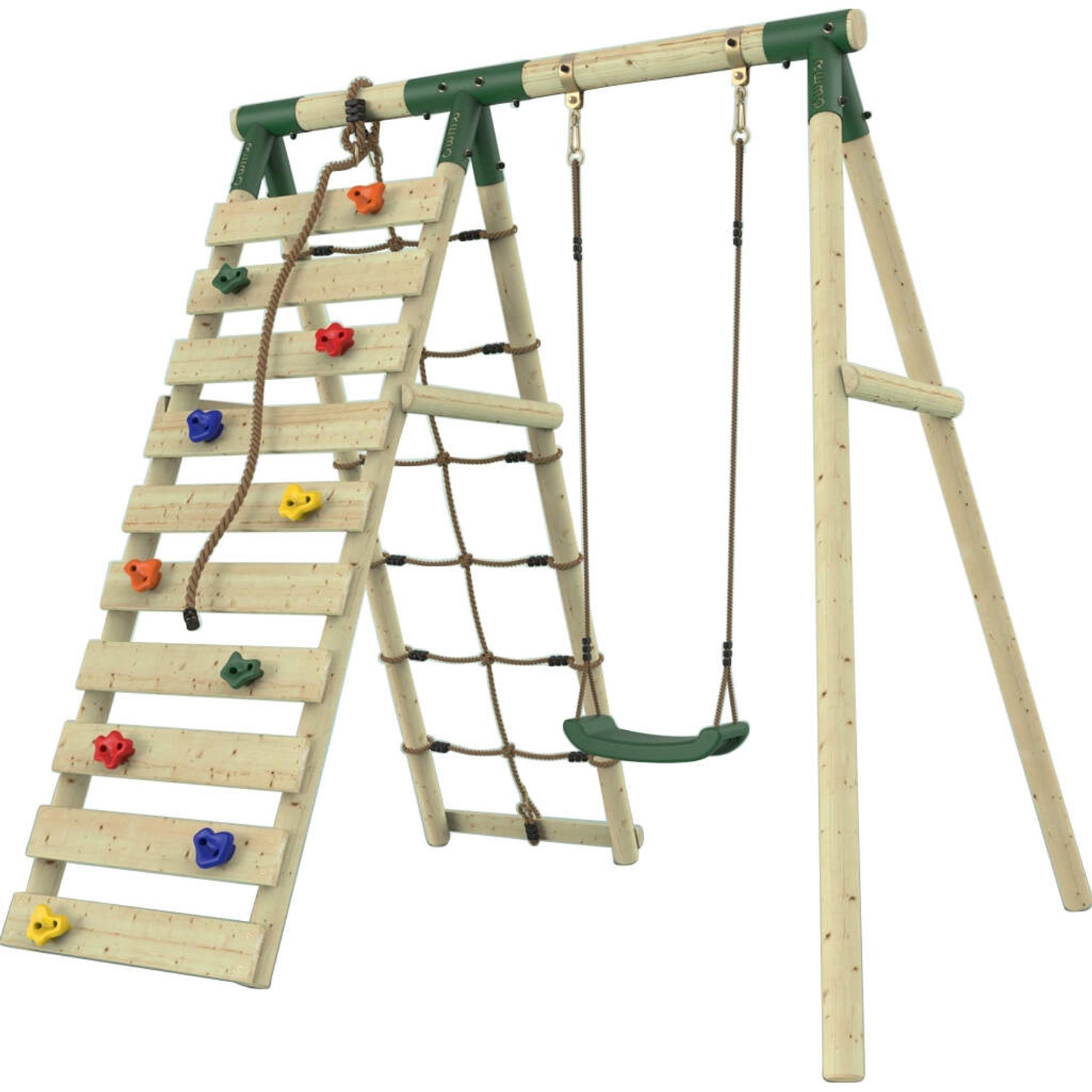 Rebo Klettergerüst Chamäleon Schaukel Kletterwand Dunkelgrün