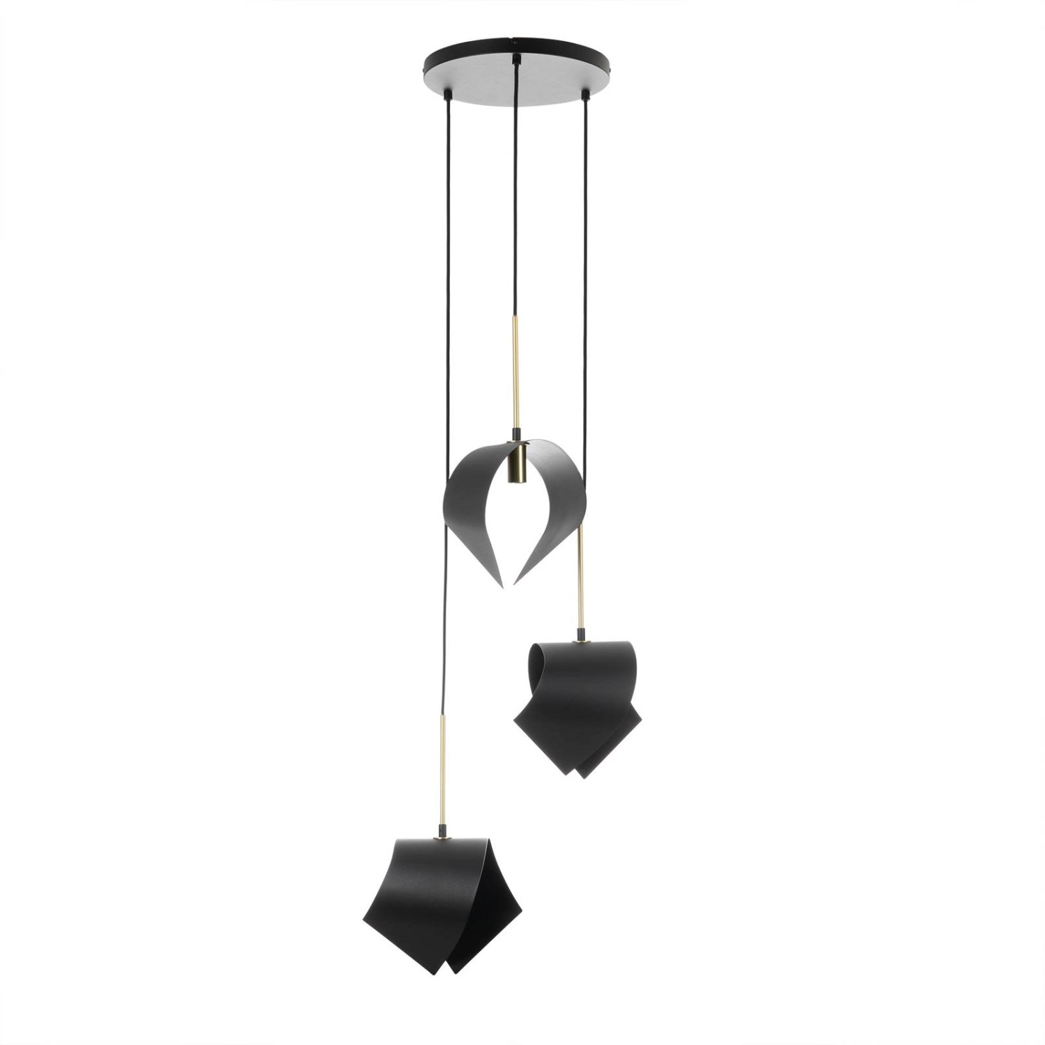 Lucande Pendelleuchte Mikolay 9639779 Design Modern in Schwarz aus Metall 3 günstig online kaufen