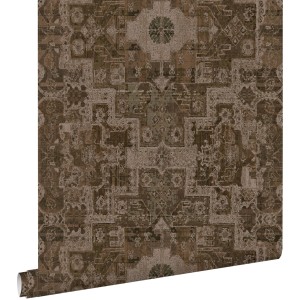 ESTAhome Tapete Orientalisches Kelim-Patchwork Braun 50 X 900 Cm - 131360