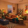Philips Smart-LED-Leuchtmittel E27 Tropfenform in warmweißem Licht. Schafft gemütliche Vintage-Stimmung im Wohnzimmer mit individuellen Lichtszenen.