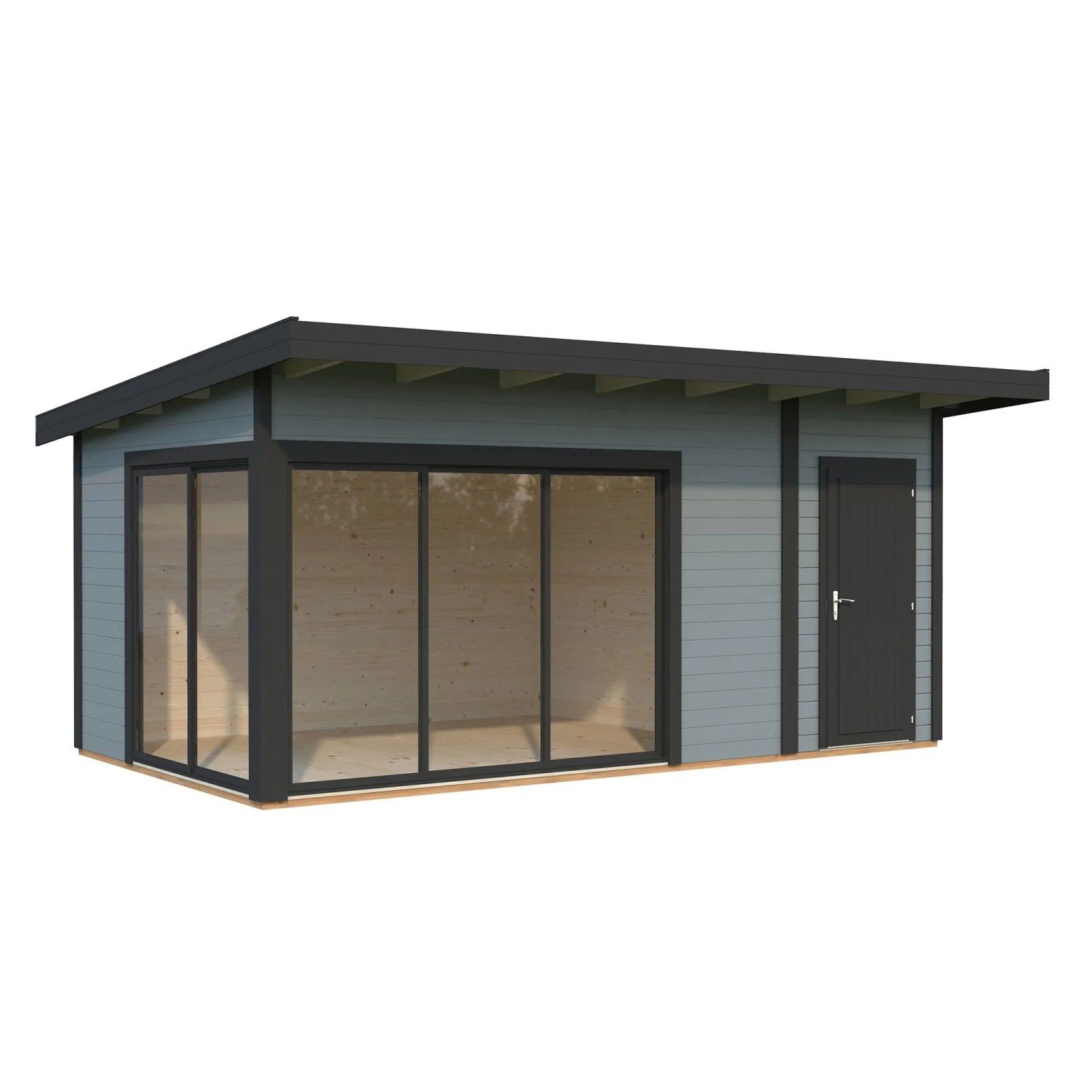 Palmako Holz-Gartenhaus Andrea Slide Pultdach Lackiert 530 cm x 300 cm 15,2 m²