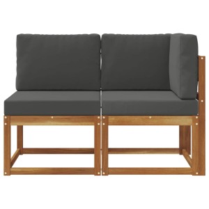 vidaXL Outdoor Sofa Set aus Akazienholz, natur/anthrazit, 2-teilig. Gartenmöbel für Terrasse und Garten.