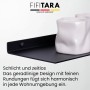 Schwarzes FIFITARA Wandregal, 40cm, 2er Set aus Stahl mit Deko.