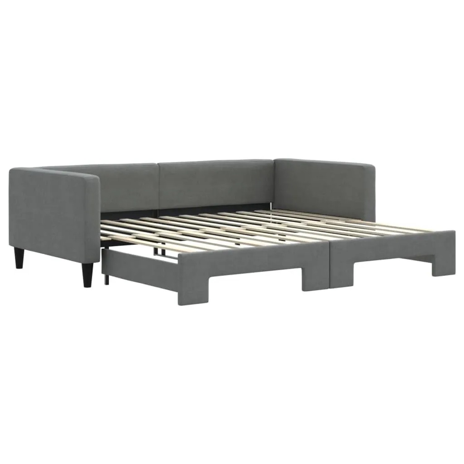 vidaXL Tagesbett Ausziehbar Dunkelgrau 100x200 cm Stoff 3196584