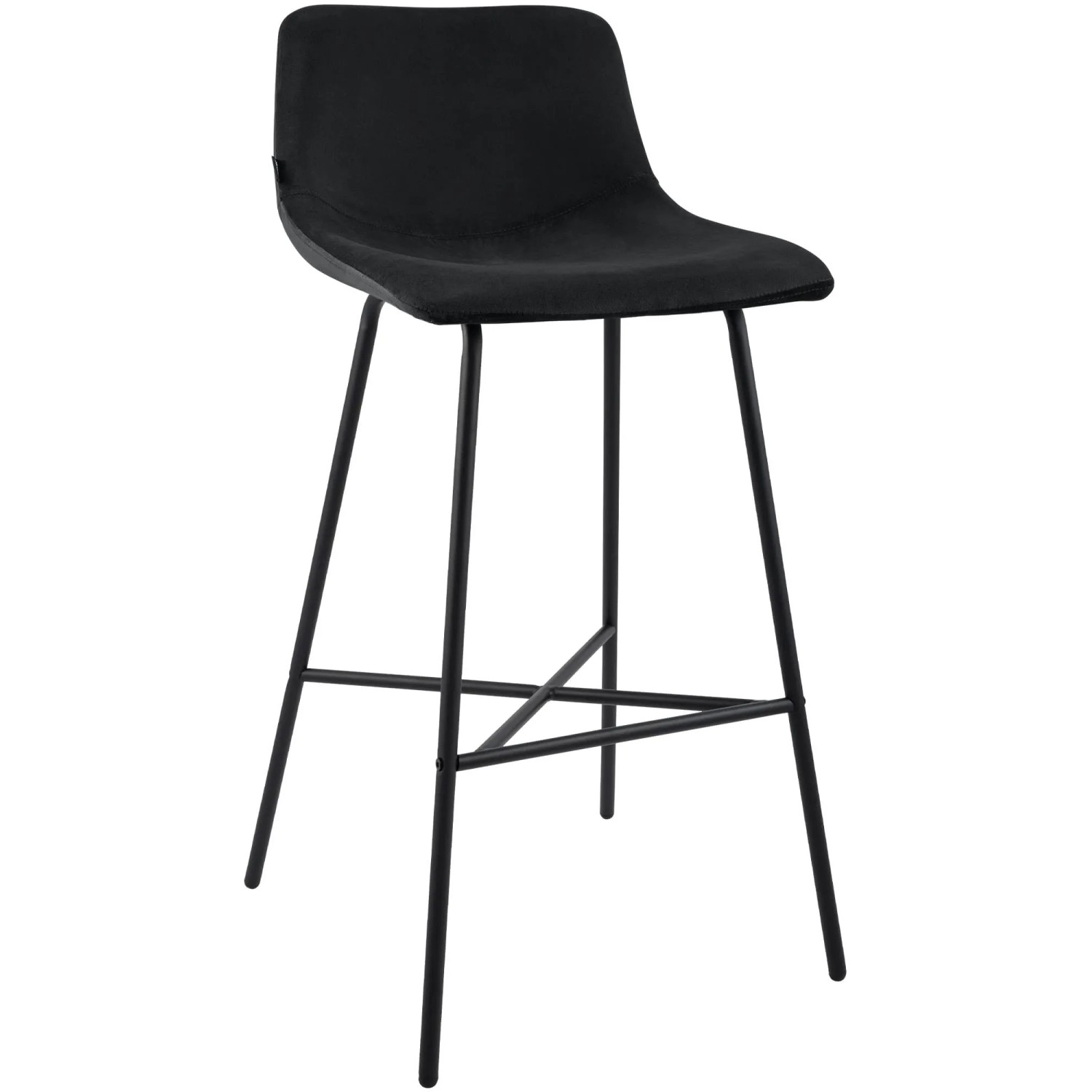 DELUKE Barhocker GEKEL Samt Schwarz 44x49x98cm Barstuhl Mit Lehne Tresenhocker Tresenstuhl