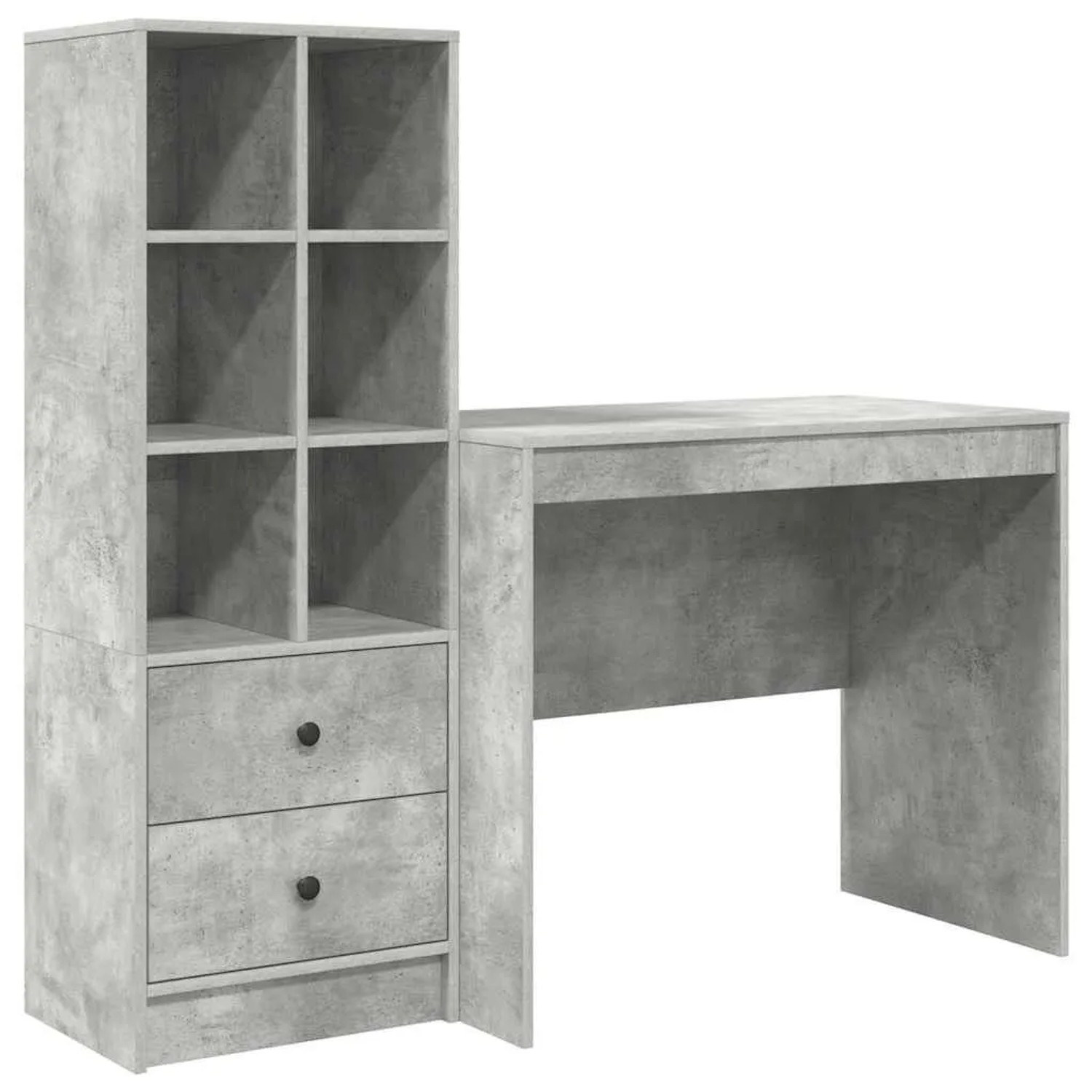 vidaXL Schreibtisch mit Schubladen 2-Tlg Beton Grau 3337364 günstig online kaufen