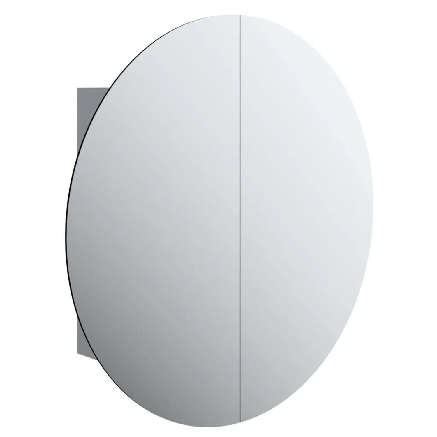 vidaXL Badezimmerschrank mit Rundem Spiegel & LED Grau 54x54x17,5 cm 345589