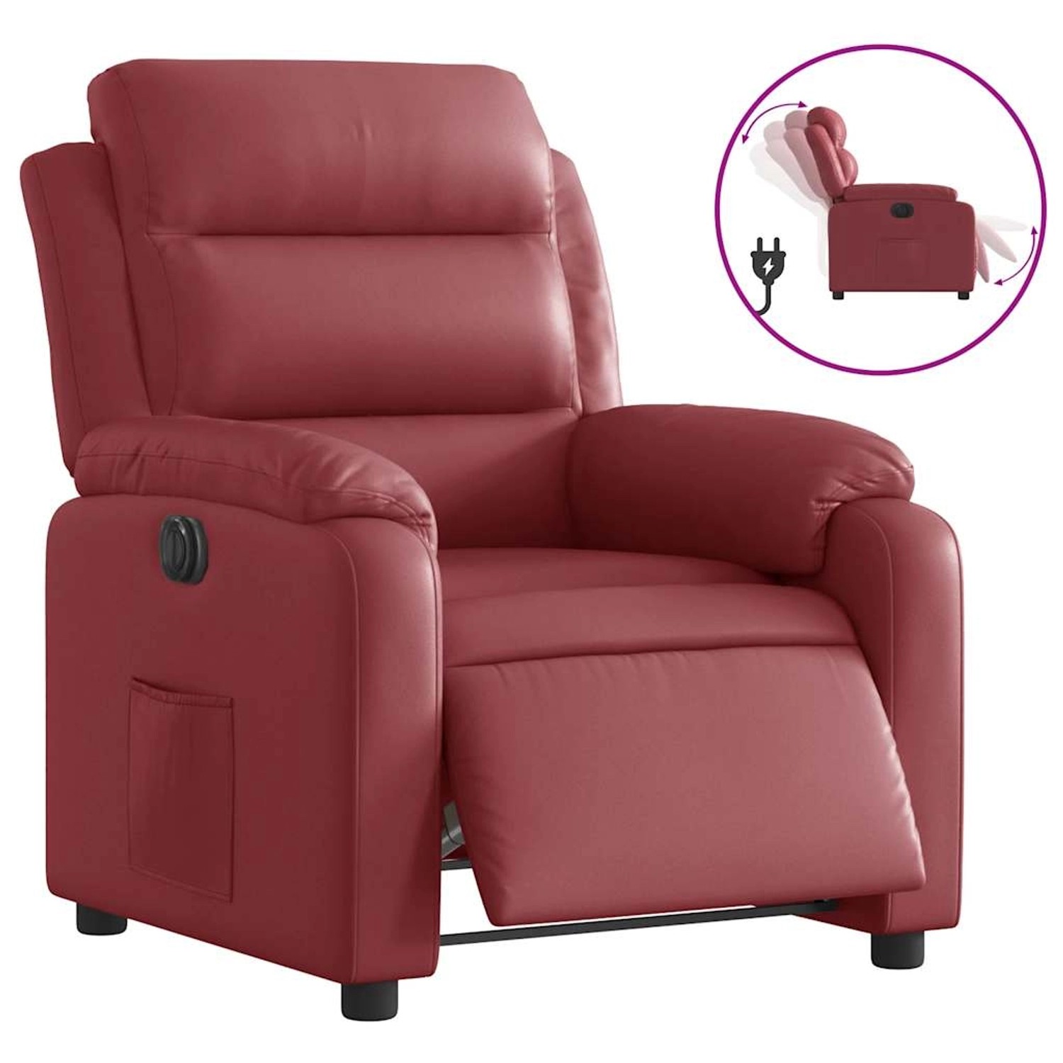 vidaXL Relaxsessel Elektrisch Weinrot Kunstleder 3205032 günstig online kaufen