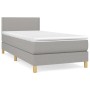 Helles, graues vidaXL Boxspringbett 90x190 cm mit Matratze und Kopfteil.