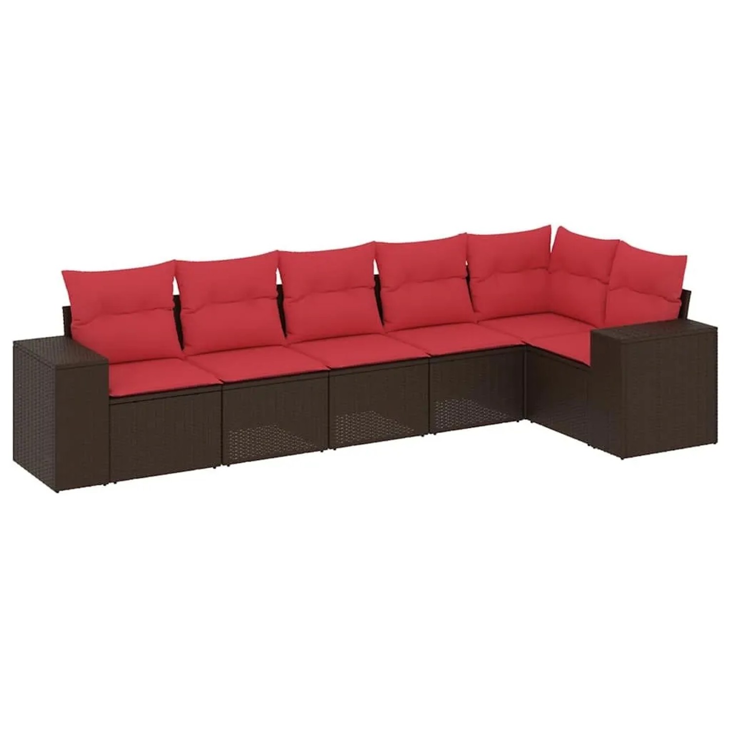 vidaXL 6-Tlg Gartensofa-Set mit Kissen Braun Polyrattan 3222593 günstig online kaufen