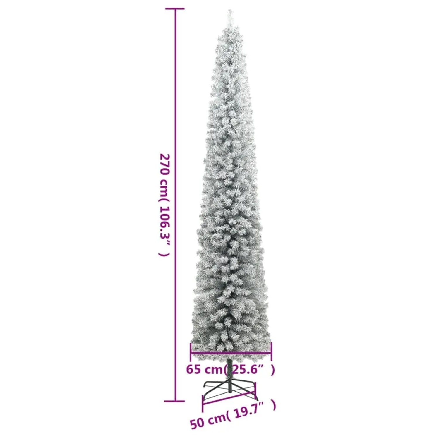 vidaXL knstlicher weihnachtsbaum mit Stnder beschneit schlank 270 cm PVC  kaufen bei OBI