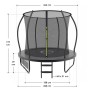 Juskys Trampolin SkyBounce S, schwarz/anthrazit, mit Sicherheitsnetz und Leiter. Gartentrampolin für Kinder und Erwachsene.