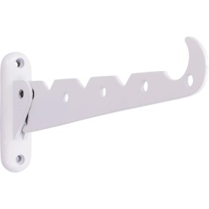 Weißer Siro Klapphaken Kleiderlüfter aus Metall für 4 Kleiderbügel, Länge 290mm.