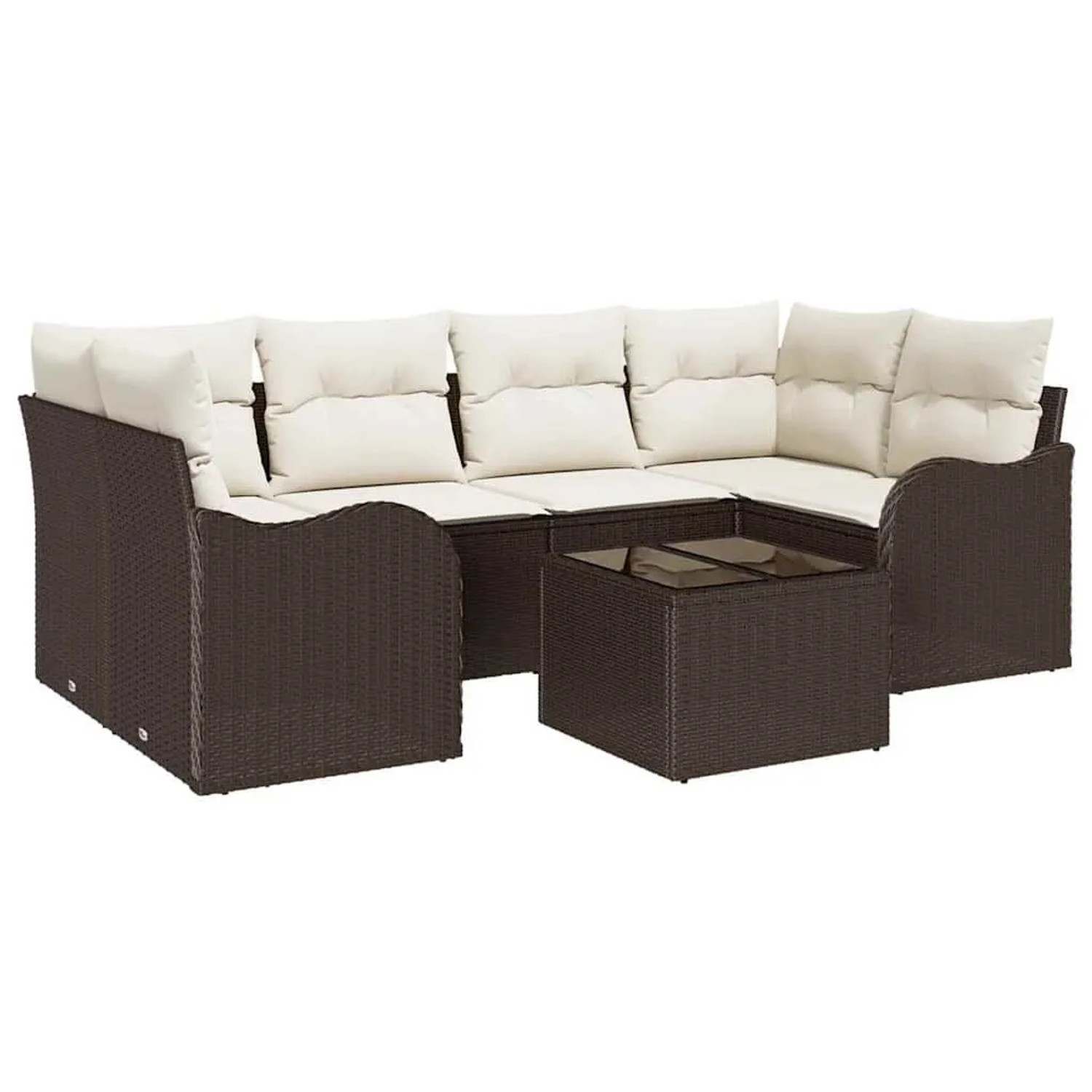 vidaXL Gartensofa-set Braun 55 x 55 x 37 cm Poly-Rattan 3345598 günstig online kaufen