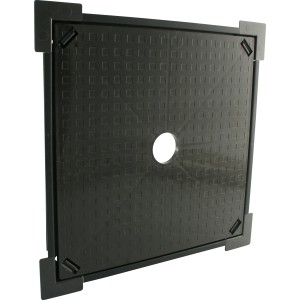 Schwarzer Fliesenrahmen aus Kunststoff, 315x315 mm, für einfache Montage von Fliesenschienen.