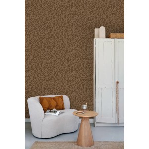 ESTAhome Tapete mit dunklem Leopardenmuster im Wohnraum, 50x900 cm.