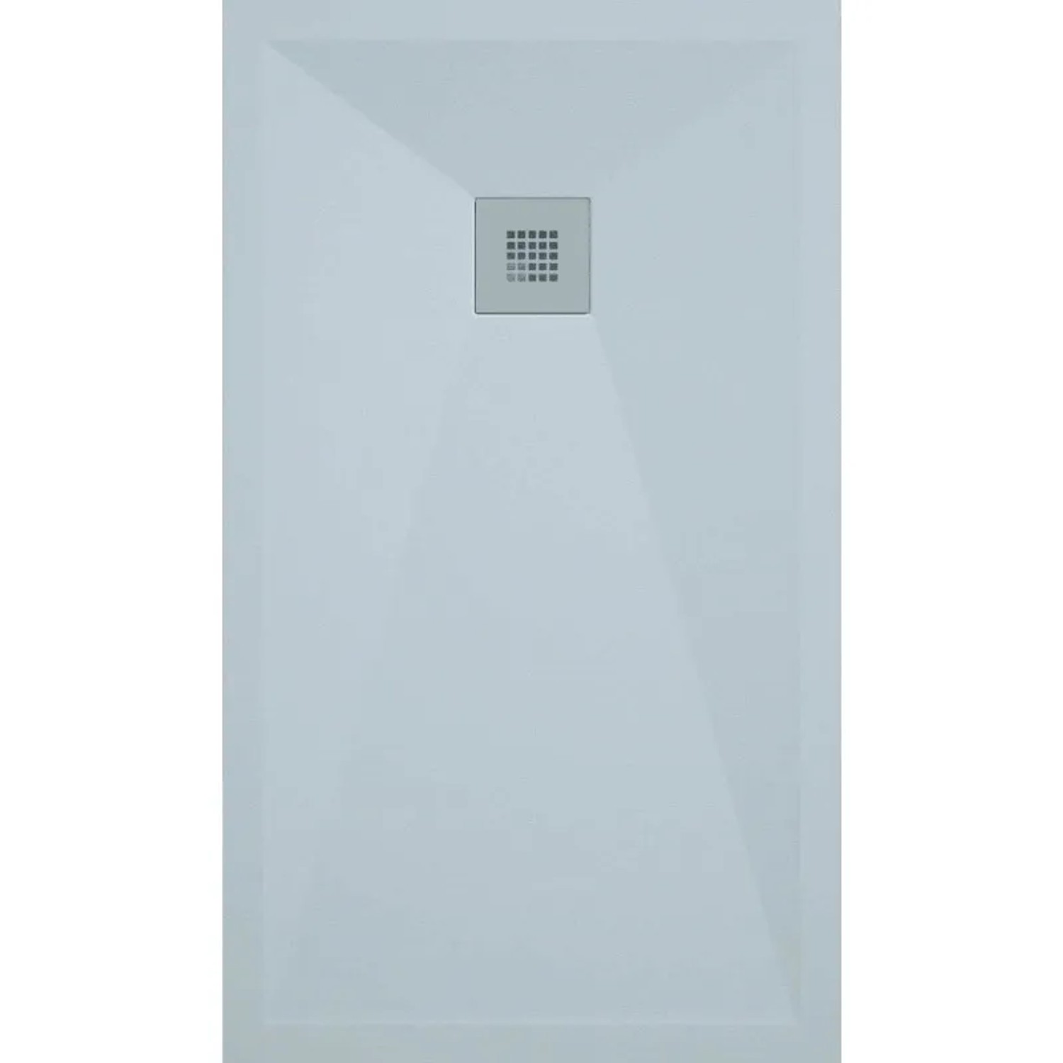 Mirlo Mineralguss Duschwanne Extra Flach Onda  Grau Ablaufschutz Chrom 100x160cm