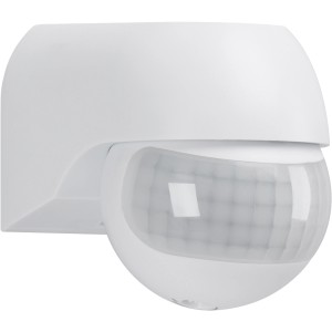 Weißer Telefunken Bewegungsmelder 180° für Wandmontage im Außenbereich.