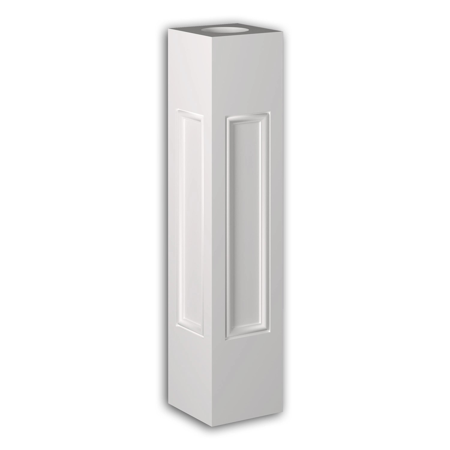 PROFHOME 475101 Vollbalustrade Eckpfosten Außenstuck Balustrade Fassaden Element 22 cm x 22 cm x 102 cm Weiß