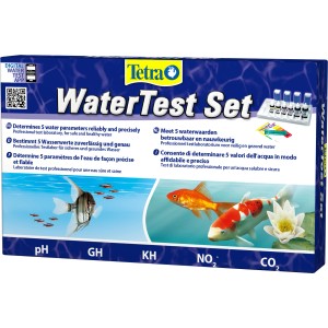 Tetra Wassertest Set zur Bestimmung von 5 Wasserwerten im Aquarium.
