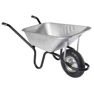 Haemmerlin Schubkarre Aktiv Excellium mit 120 l Tiefmulde und Luftrad, verzinkt.