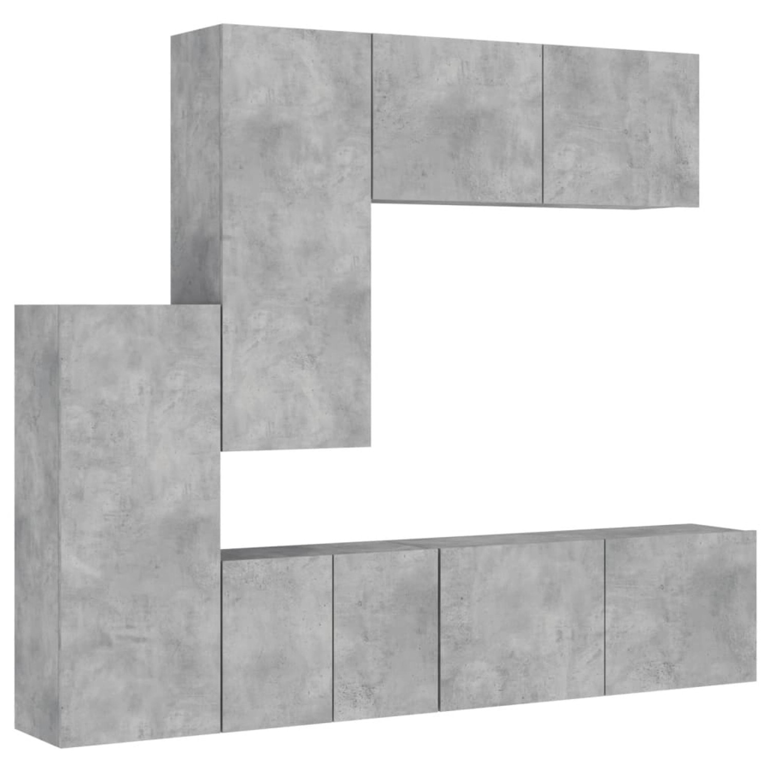 vidaXL 5-tlg. Wohnwand Betongrau Holzwerkstoff  Modell 8 günstig online kaufen