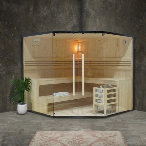Home Deluxe Sauna SHADOW BIG XL für 6 Personen mit Glasfront und Zubehör.