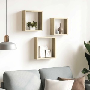 vidaXL Würfelregale 3 Stk Sonoma-Eiche 326719