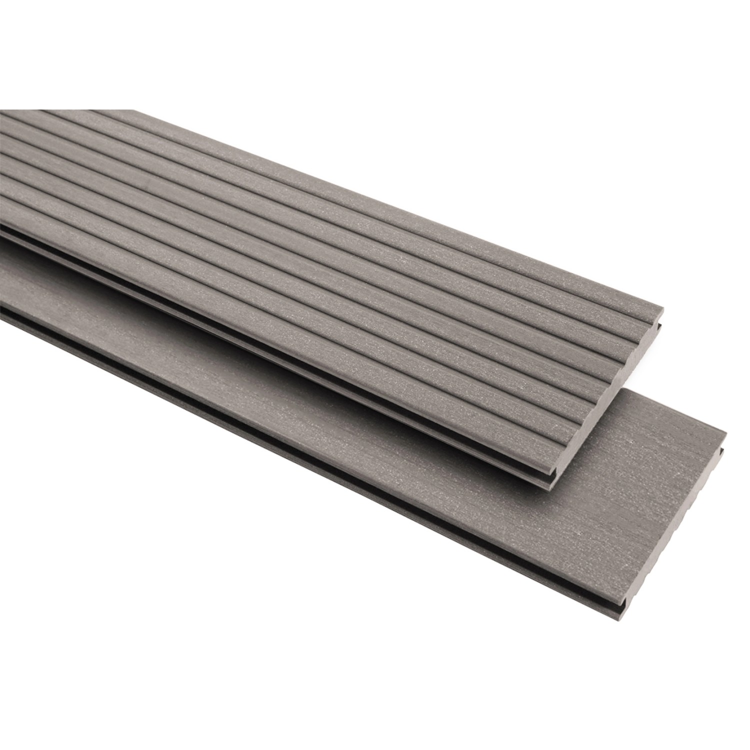 GartenLand Musterstück WPC Terrassendiele Vintage Massiv 20x145 mm Silbergrau Genutet und Geriffelt 20 cm