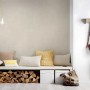 Wohnraum mit PROFHOME Tapete Uni Matt Creme. Dekorative, matte Vliestapete in Creme.
