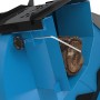 Detailaufnahme: Güde Wippsäge GWS 700 ZR HM-2 mit Holzscheit in der Wippe.