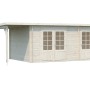 Palmako Ella Holz-Gartenhaus mit Pultdach und Anbaudach, tauchgrundiert, 610x300 cm.
