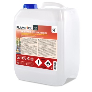 Kanister Flambiol Bioethanol 100% hochrein, 16x5l für Kamine & Dekofeuer, farblos.