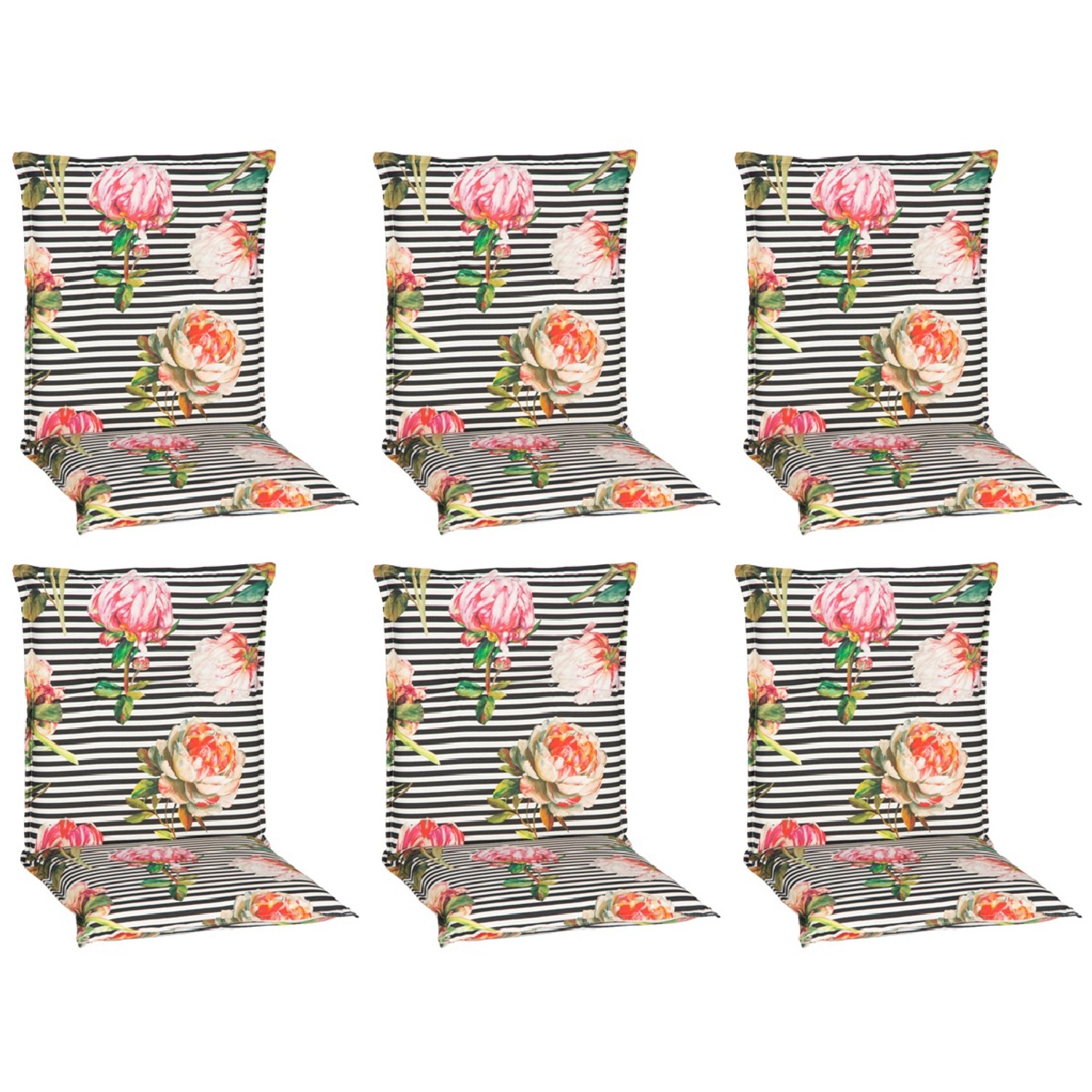 Beo Sitzauflage Niedriglehner Toronto 6er Set Schwarz-Weiß günstig online kaufen
