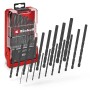 Einhell Metallbohrer-Set, 19-teilig, HSS-R, 1-10 mm, mit roter Kassette und Bohrern in verschiedenen Größen.