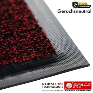 Floordirekt Schmutzfangmatte Space 205 Rutschfest TPE-Rücken Rot 90 x 150 cm