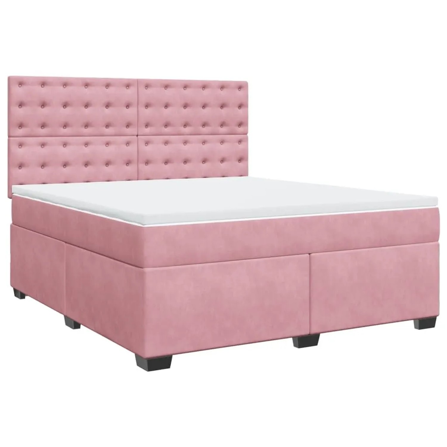 vidaXL Boxspringbett mit Matratze Rosa 180x200 cm Samt 3293295 günstig online kaufen