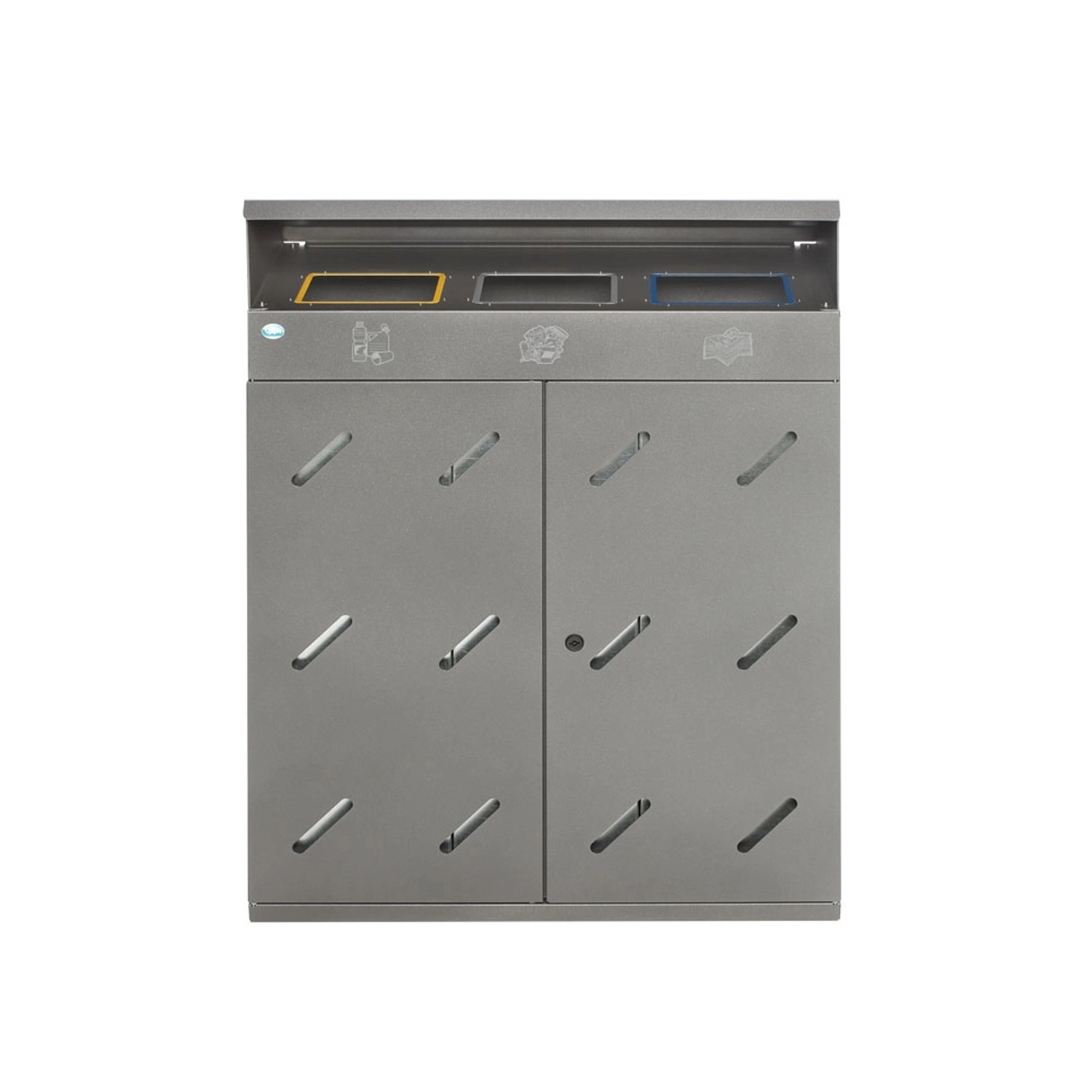 PROREGAL Robuste Wertstoffsammlstation 3 Fach Einwurf 300 Liter HxBxT 118,5 günstig online kaufen