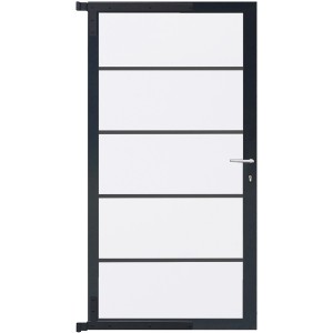 T&J Farö Tor für Sichtschutzzaun, 90x175 cm, weiß/anthrazit, mit Griff.