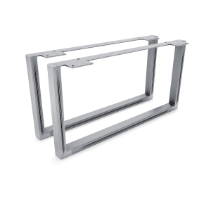 HEVVA Möbelfüße GRAZ 25 cm Hoch 50 cm Tief 2er Set Rohstahl-Klarlack