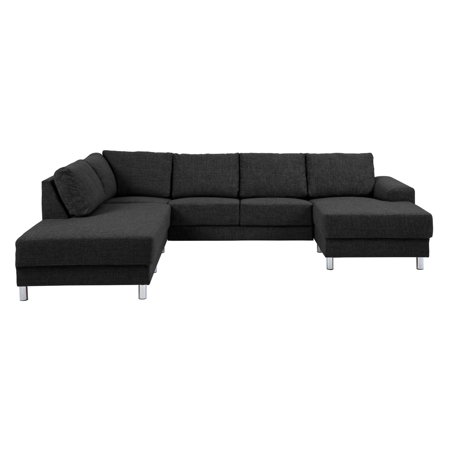 ebuy24 Calverton Ecksofa mit Links Gewendeten Ottomane in Anthrazit Grauen günstig online kaufen