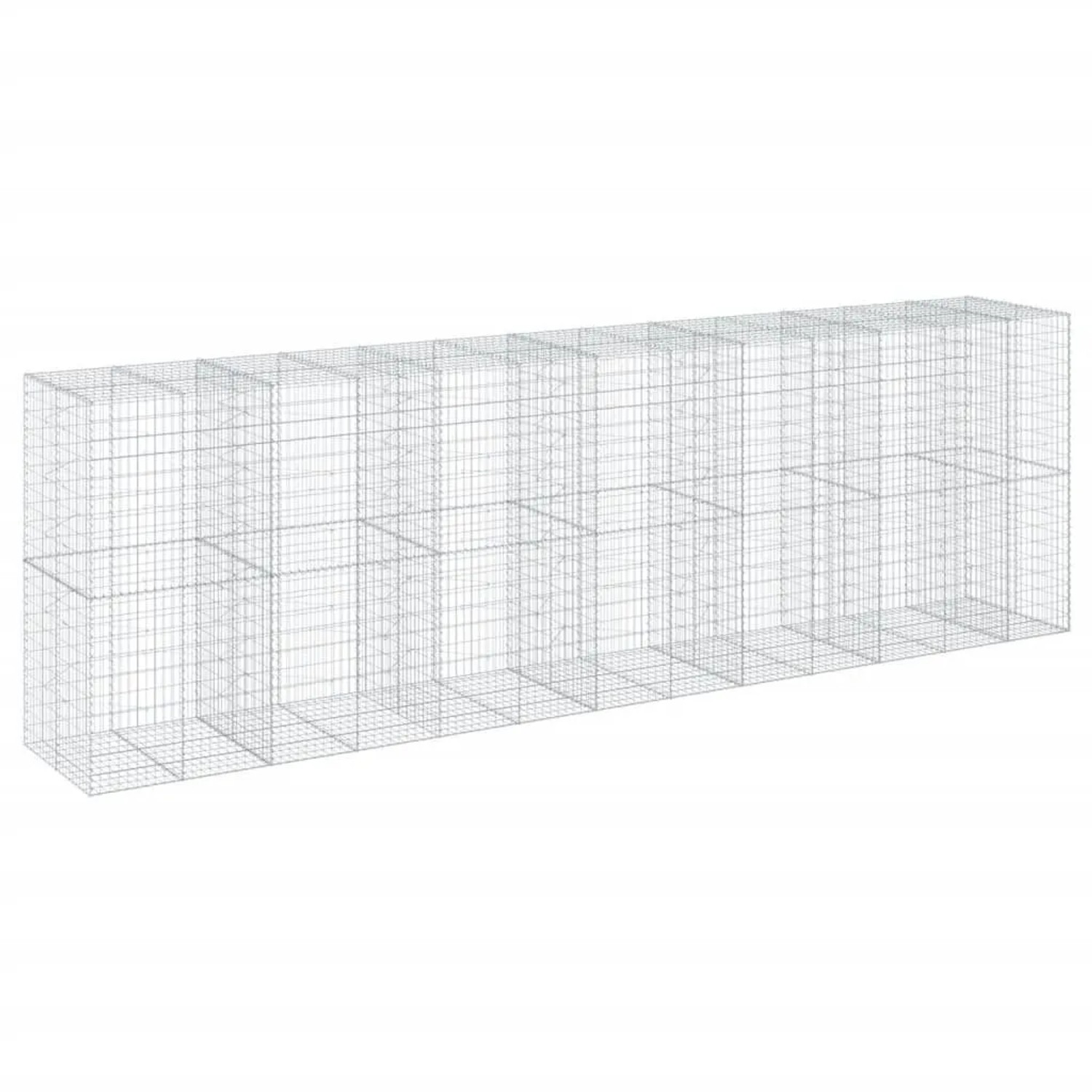 vidaXL Gabione mit Deckel 650x100x200 cm Verzinktes Eisen 3295236