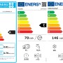 Energieeffizienzlabel für Respekta Küchenzeile mit Backofen A, Geschirrspüler E und Kühlschrank E.