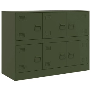 vidaXL Sideboard Olivgrün 99x39x73 cm Stahl 841797