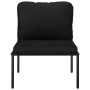 Schwarzes Gartenmöbel-Lounge-Set Eckteil mit Polster und Stahlrahmen.