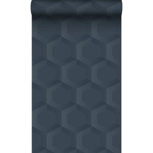 Origin Luxury Wallcoverings Tapete 3D Wabenmuster Dunkelblau 53 Cm X 1005 Cm 348022