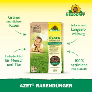 Neudorff Azet Rasen-Dünger 2,5kg: Bio Rasendünger für dichten, grünen Rasen ohne Moos und Unkraut.