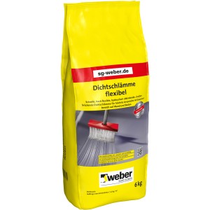 Gelber Sack Weber Dichtschlämme flexibel 6 kg für Drainage und Grundmauerschutz.